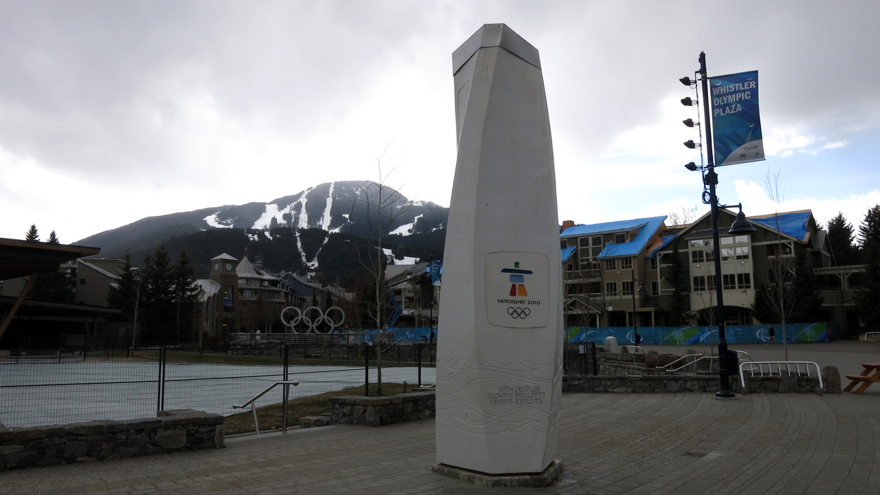 Cauldron and Olympic Rings from 2010 Winter Olympics in Vancouver
