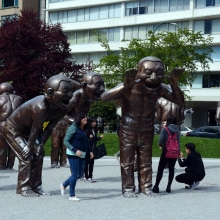People frolicking amidst the Whimsical Statues